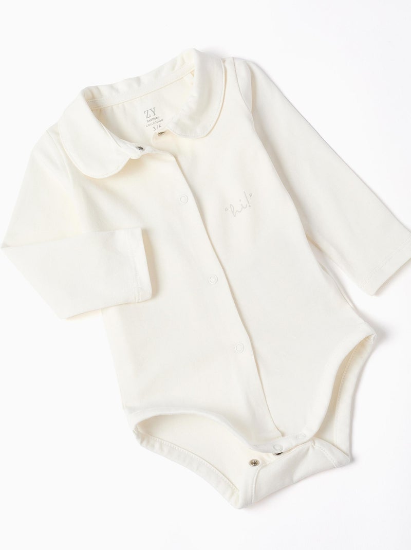 Ensemble 3 pièces en coton peigné à motif d'étoiles Blanc - Kiabi