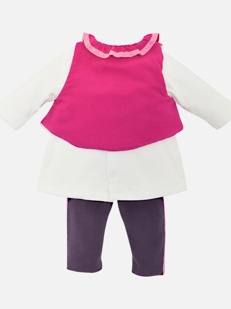 ENSEMBLE 3 PIECES LEGGING FOLKLORE SUCRE D'ORGE Gris - Kiabi