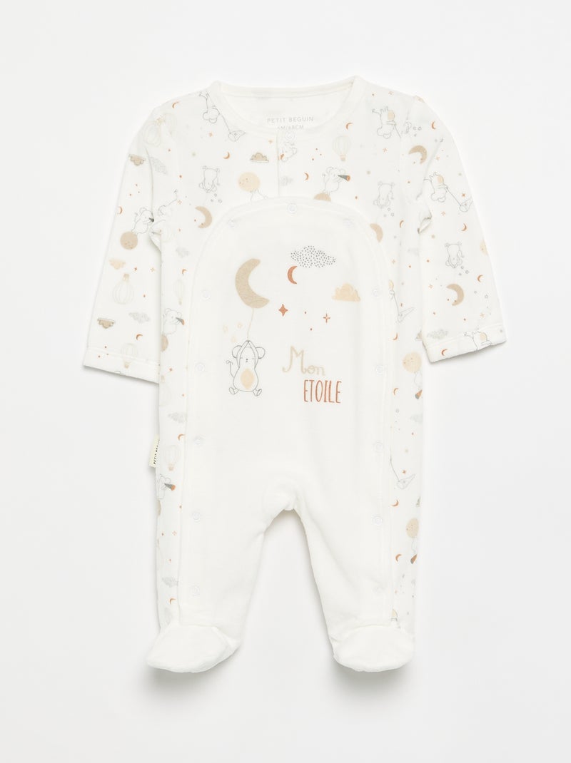 Ensemble 3 pièces 'Petit Béguin' - Body + pyjama + doudou Beige - Kiabi