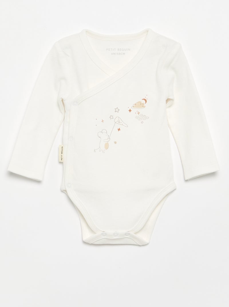 Ensemble 3 pièces 'Petit Béguin' - Body + pyjama + doudou Beige - Kiabi