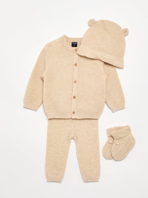 Ensemble 4 pièces en laine et cachemire - premium - Kiabi Ensemble 4 pièces en laine et cachemire - premium - Kiabi