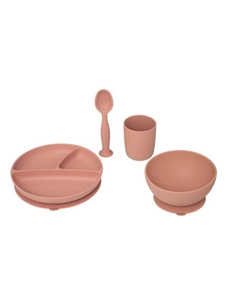 Ensemble 4 pièces repas silicone "Terracotta" pour bébé Atmosphera