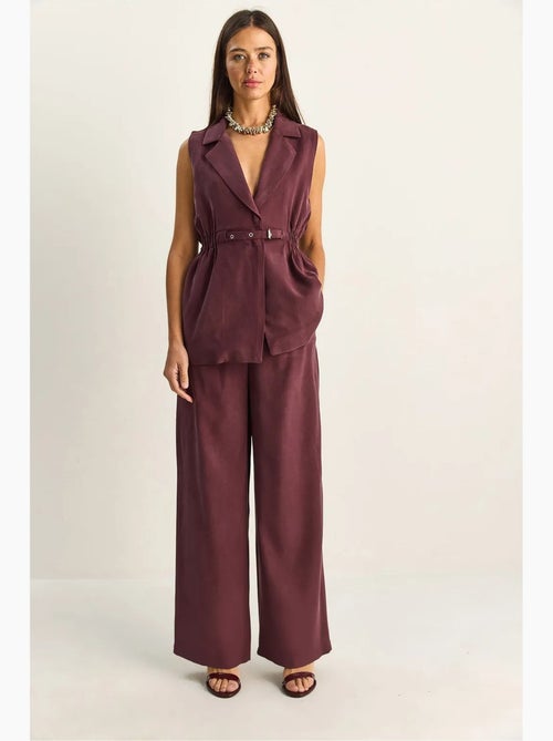 Ensemble à jambes larges taille haute avec col de veste lucci - Kiabi Ensemble à jambes larges taille haute avec col de veste lucci - Kiabi
