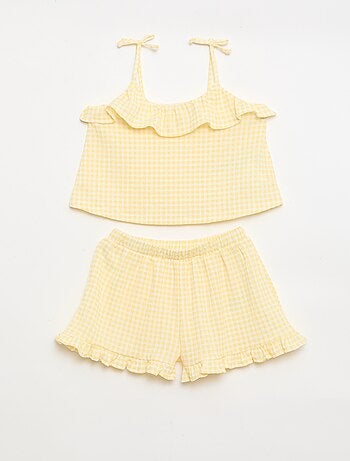 Ensemble à motif Vichy short + débardeur - 2 pièces