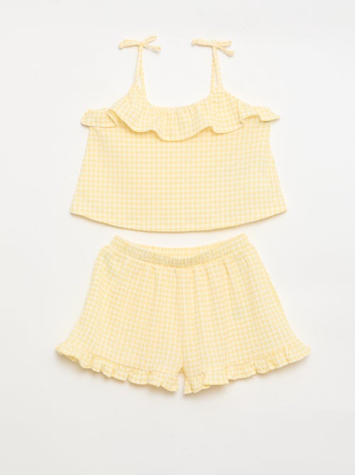 Ensemble à motif Vichy short + débardeur - 2 pièces - Kiabi