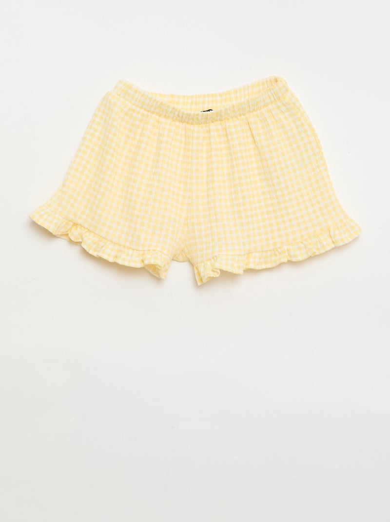 Ensemble à motif Vichy short + débardeur - 2 pièces Jaune - Kiabi