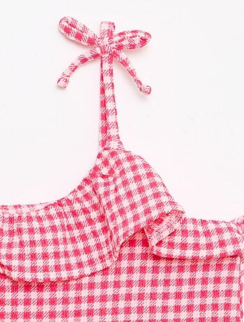 Ensemble à motif Vichy short + débardeur - 2 pièces
