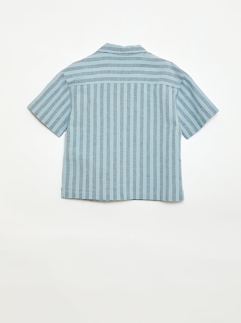 Ensemble à rayures chemise + short Bleu - Kiabi