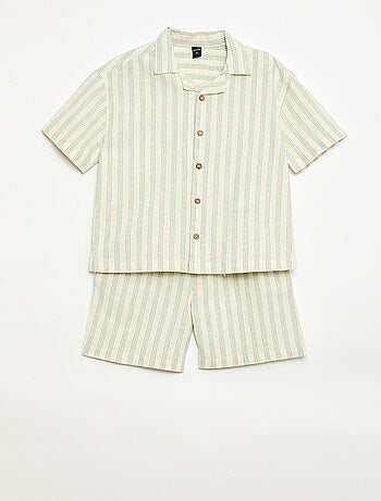 Ensemble à rayures chemise + short
