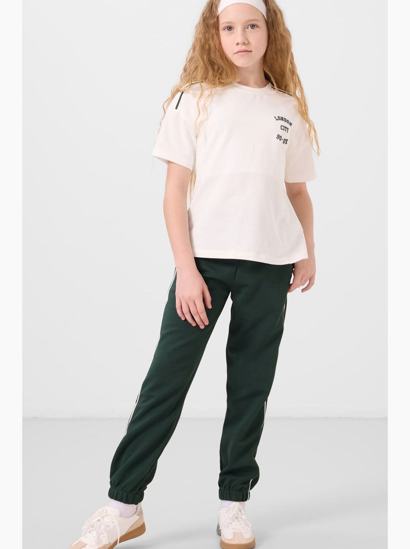 Ensemble actif en mélange de coton tommy Vert foncé - Kiabi