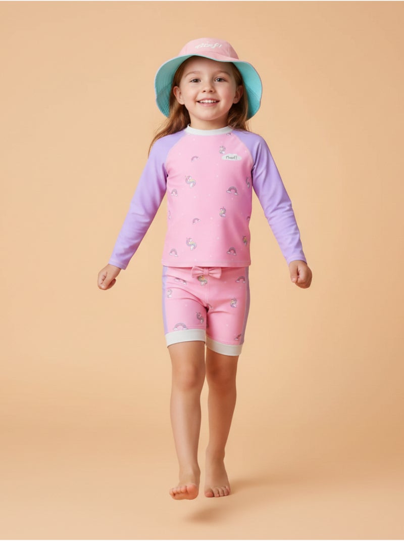 Ensemble Anti-UV fille : Divine Violet/Rose - Kiabi