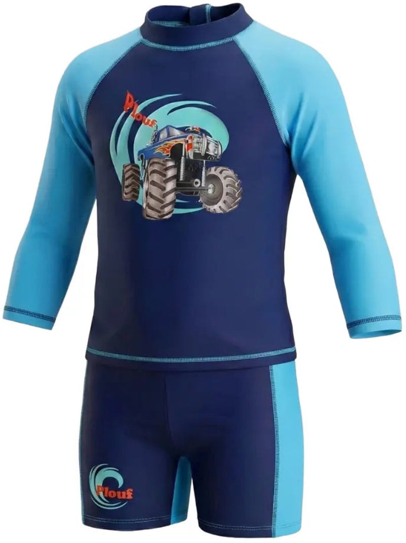 Ensemble Anti-UV garçon : Monster Truck Bleu Bleu ciel - Kiabi