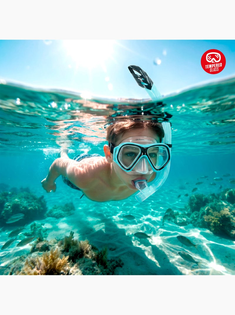 Ensemble aqua sport masque en cristal avec tube en silicone +12 ans N/A - Kiabi