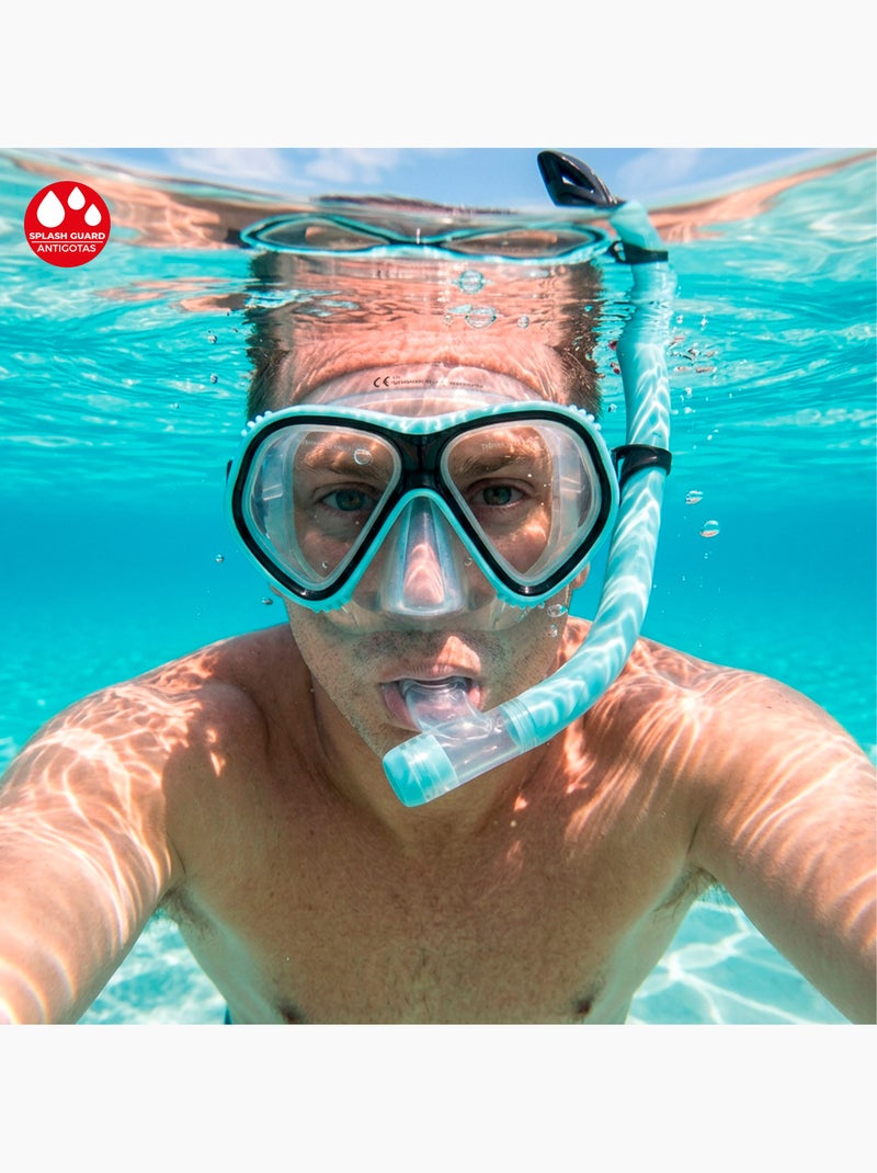 Ensemble aqua sport masque en cristal avec tube en silicone +12 ans N/A - Kiabi