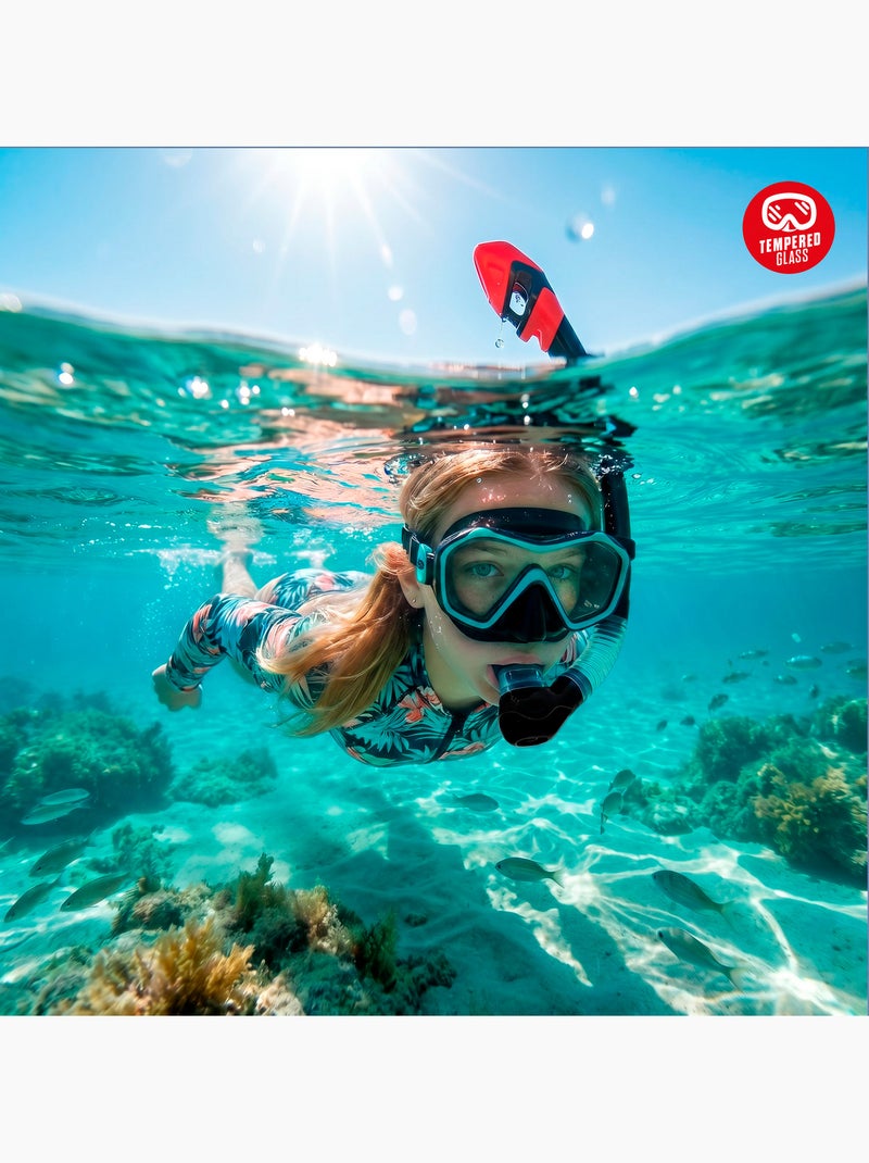 Ensemble aqua sport masque en cristal avec tube en silicone +12 ans N/A - Kiabi
