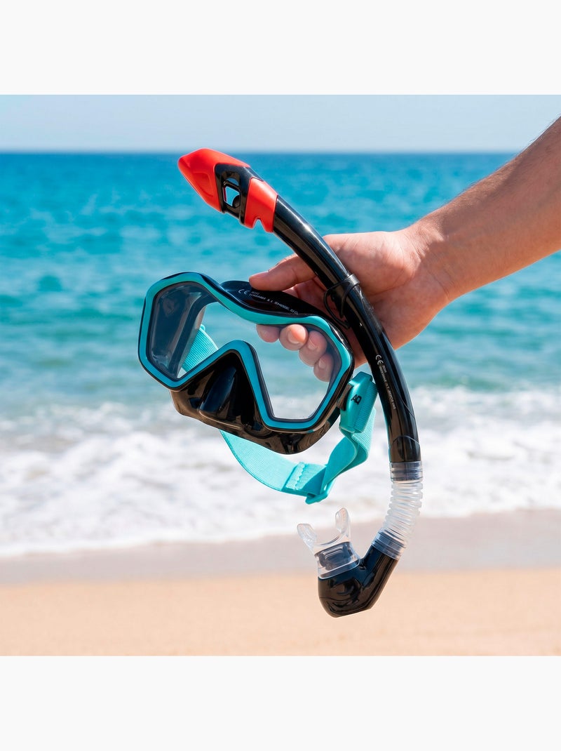 Ensemble aqua sport masque en cristal avec tube en silicone +12 ans N/A - Kiabi