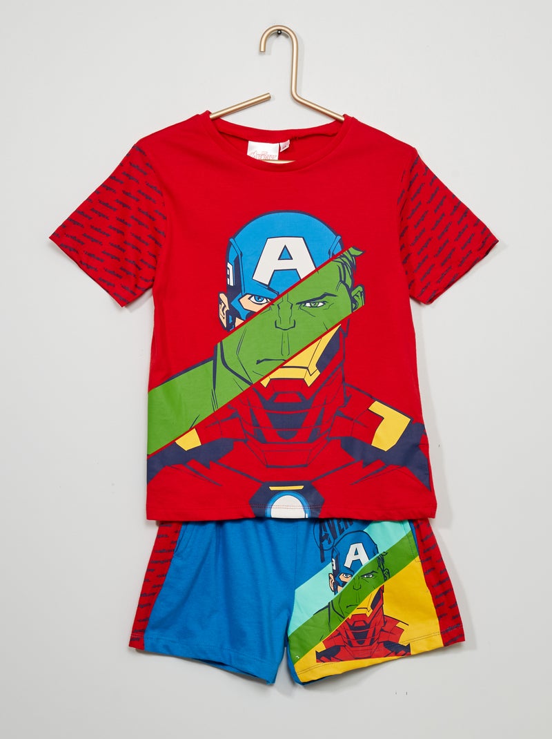 Ensemble 'Avengers' en jersey - 2 pièces rouge/bleu - Kiabi