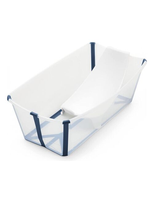 Ensemble baignoire Flexi Bath® transparent bleu et transat de bain nouveau -né (Transparent Blue) - Kiabi
