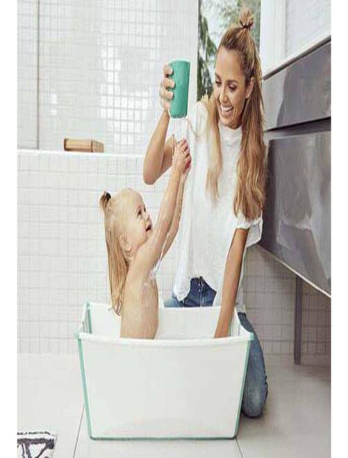 Ensemble baignoire Flexi Bath® transparent vert et transat de bain nouveau -né (Transparent Green) - Kiabi