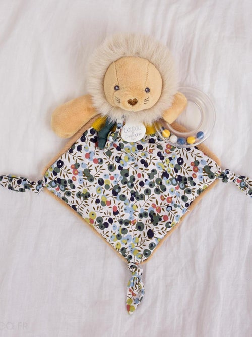 Ensemble balle sensorielle + doudou hochet polyester collection DUO BOH'AIME 2 pièces Lion - Kiabi