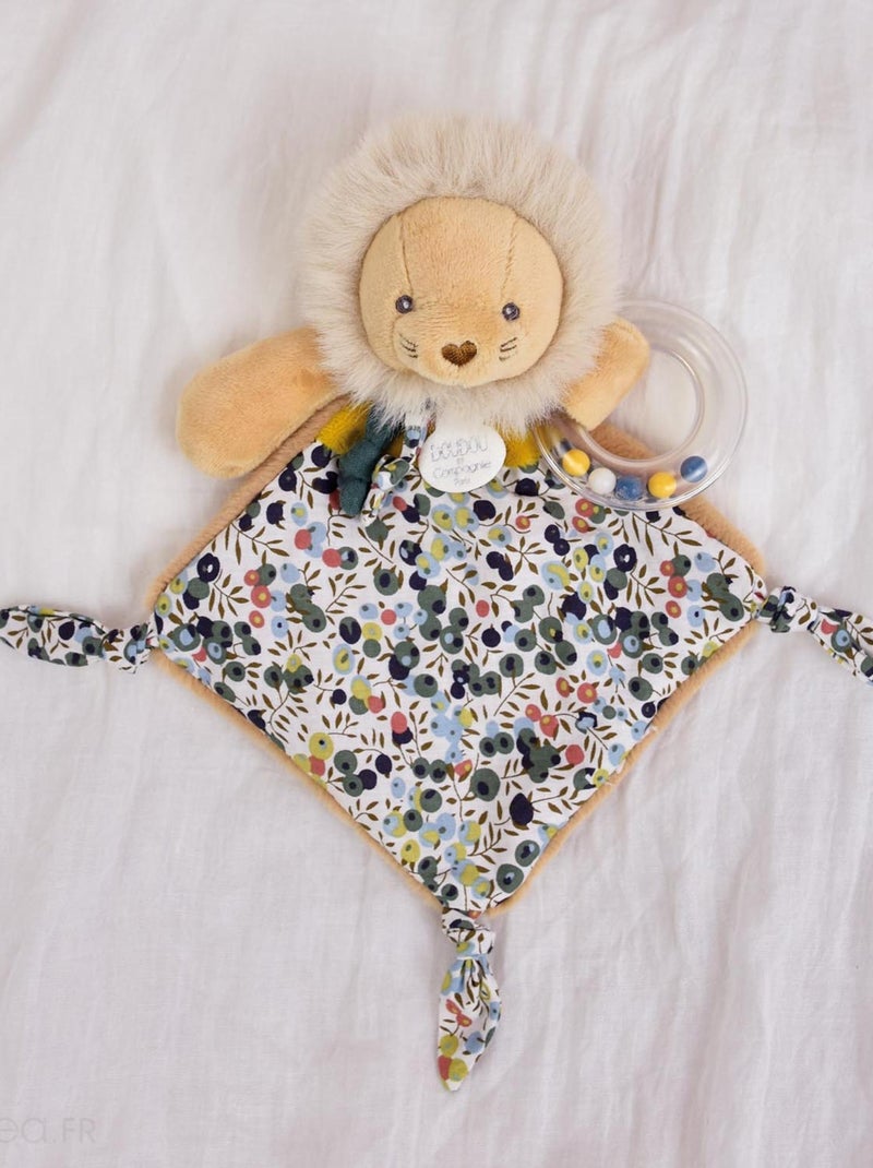 Ensemble balle sensorielle + doudou hochet polyester collection DUO BOH'AIME 2 pièces Lion Multicolore - Kiabi