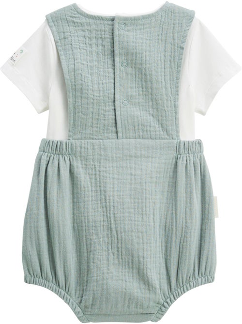 Ensemble barboteuse bloomer bébé en gaze de coton et t-shirt Mini Rêve - Kiabi