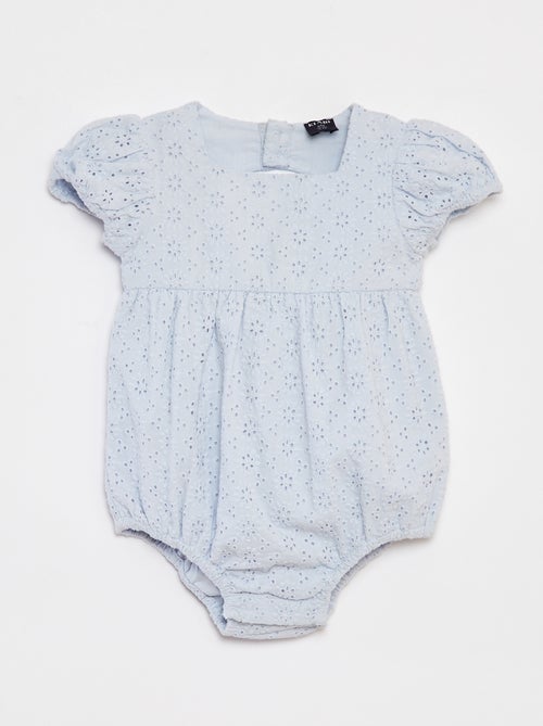 Ensemble barboteuse + bob en borderie anglaise - 2 pièces - Kiabi