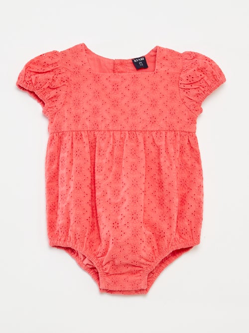 Ensemble barboteuse + bob en borderie anglaise - 2 pièces - Kiabi