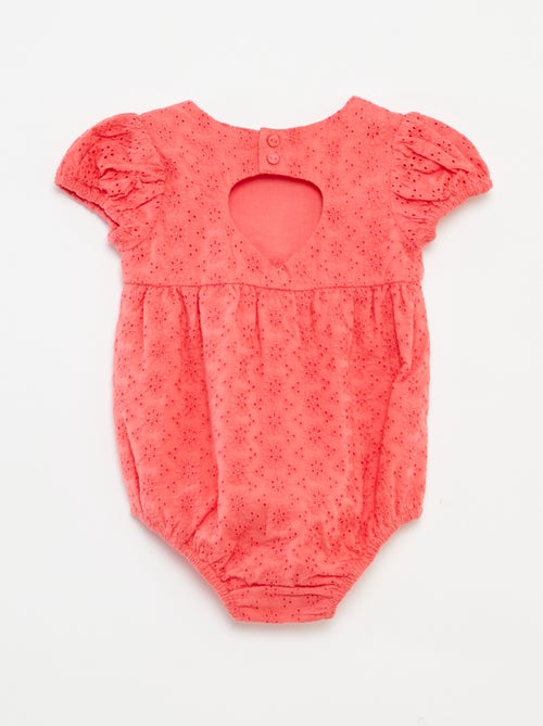 Ensemble barboteuse + bob en borderie anglaise - 2 pièces - Kiabi