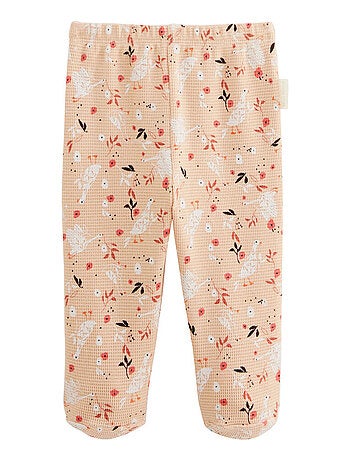 Ensemble b?b? gilet et pantalon en coton nid d'abeille Miss Plume