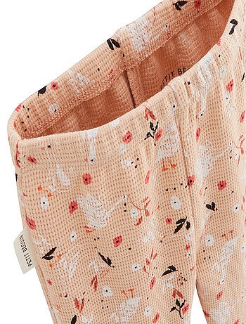 Ensemble b?b? gilet et pantalon en coton nid d'abeille Miss Plume
