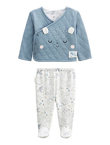 Ensemble b?b? veste en coton matelass? et pantalon en velours Petite Balade