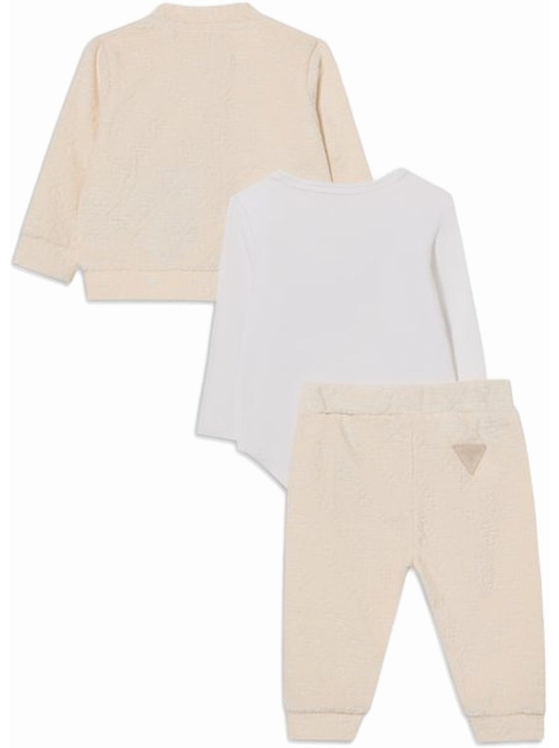 Ensemble bébé 3 pièces - guess kids Beige/Blanc - Kiabi
