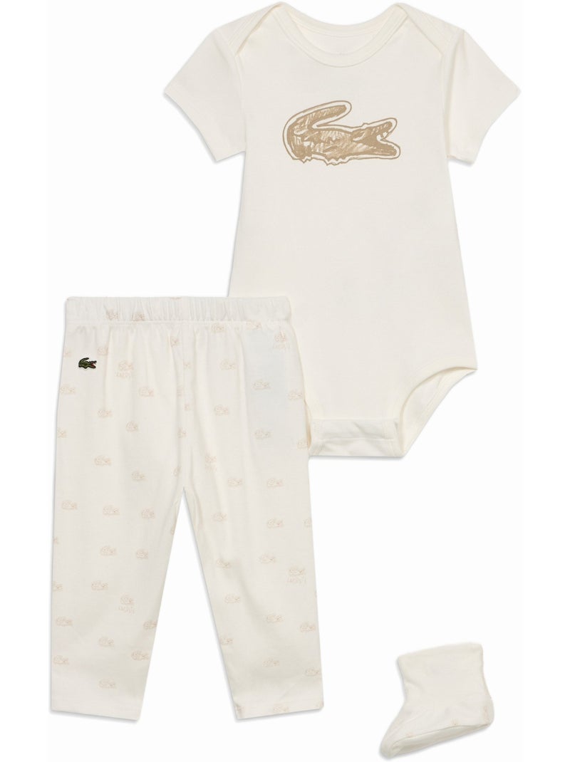 Ensemble bébé 3 pièces - lacoste Beige/Blanc - Kiabi