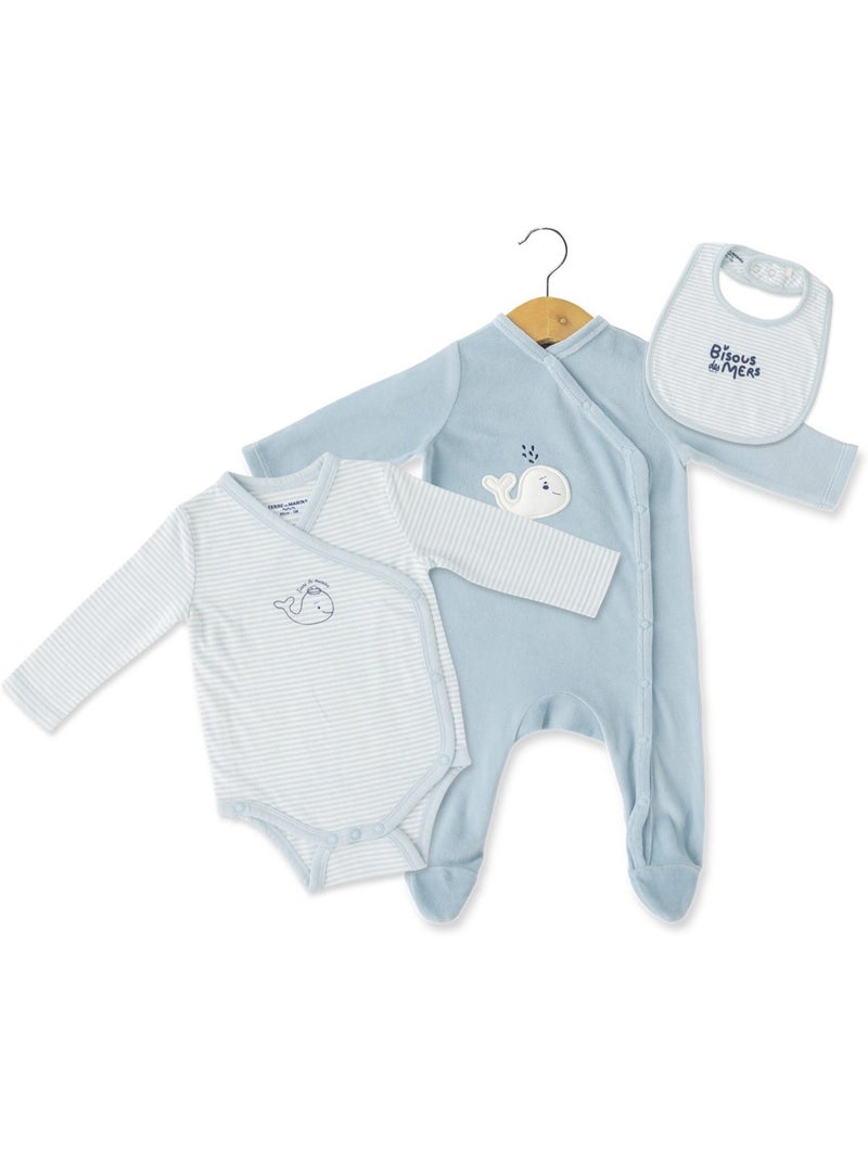 Ensemble bébé 3 pièces - Terre de Marins Bleu Bleu - Kiabi