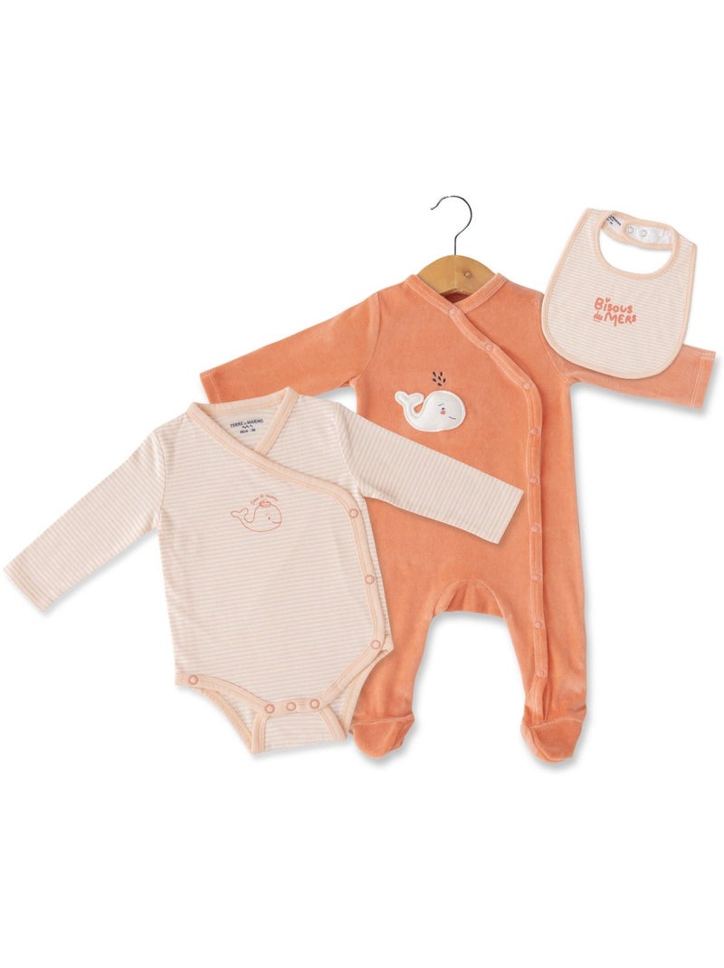 Ensemble bébé 3 pièces - Terre de Marins Orange - Kiabi