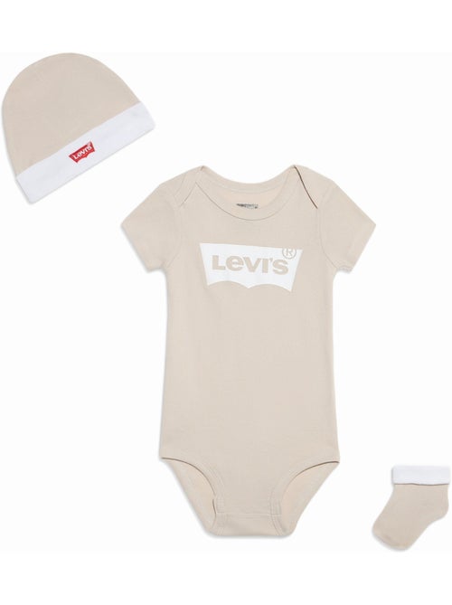 Ensemble Bébé 3 pièces body bonnet et chaussettes - Levi's Kids - Kiabi Ensemble Bébé 3 pièces body bonnet et chaussettes - Levi's Kids - Kiabi
