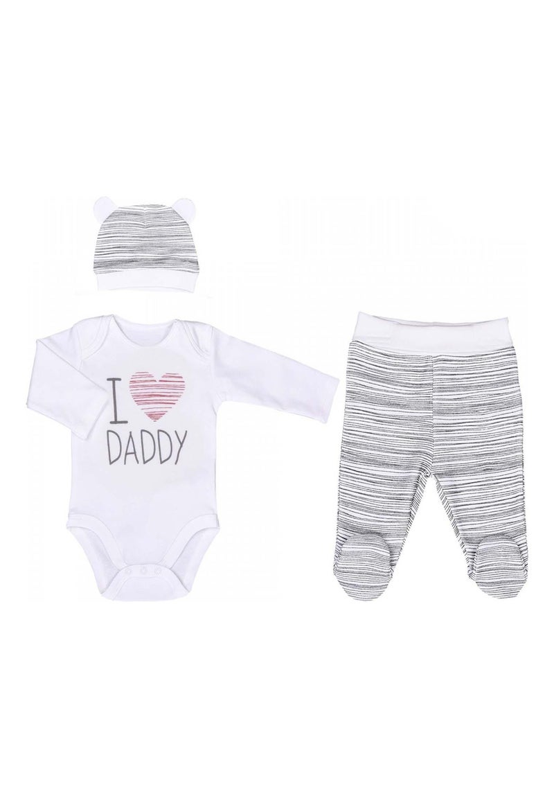 Ensemble Bébé 3 pièces, I LOVE DADDY Blanc - Kiabi