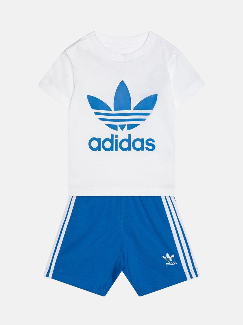 Ensemble Bébé Adidas Originals manches courtes Bleu Blanc - Kiabi