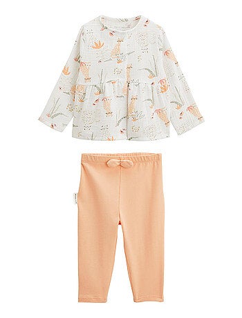 Ensemble bébé blouse en gaze de coton et legging Sierra