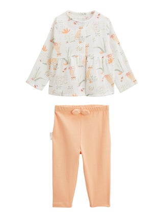 Ensemble bébé blouse en gaze de coton et legging Sierra