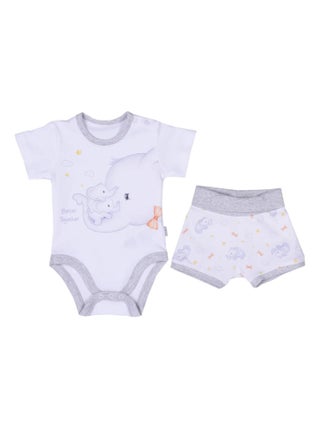 Ensemble bébé body et shorty , Éléphant Kitikate