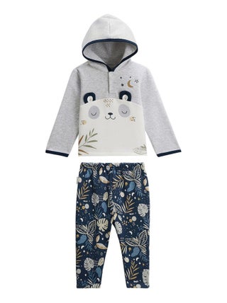 Ensemble bébé en molleton sweat à capuche et pantalon Tropic Moon