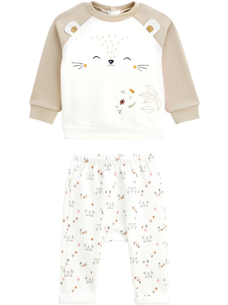 Pantalon Bébé Molleton Petit Bateau - 100% Coton Bio, Ceinture Élastiquée Avec Lacets, Poches