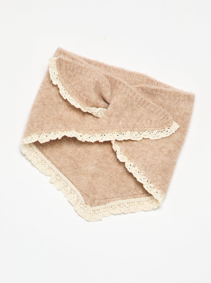 Ensemble bébé fille 2 pièces - pull + foulard avec détails en macramé Beige - Kiabi
