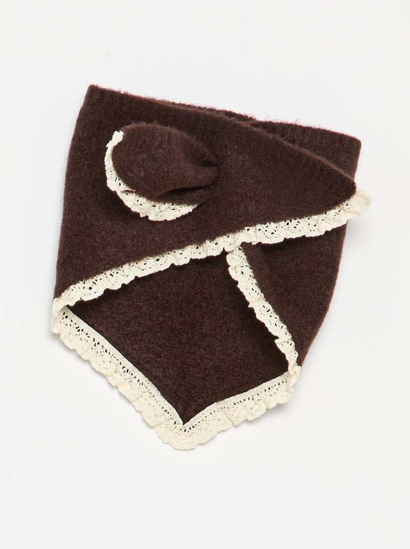 Ensemble bébé fille 2 pièces - pull + foulard avec détails en macramé Marron - Kiabi