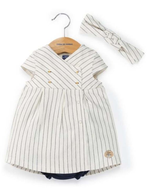 Ensemble Bébé Fille robe + bloomer + bandeau - Kiabi