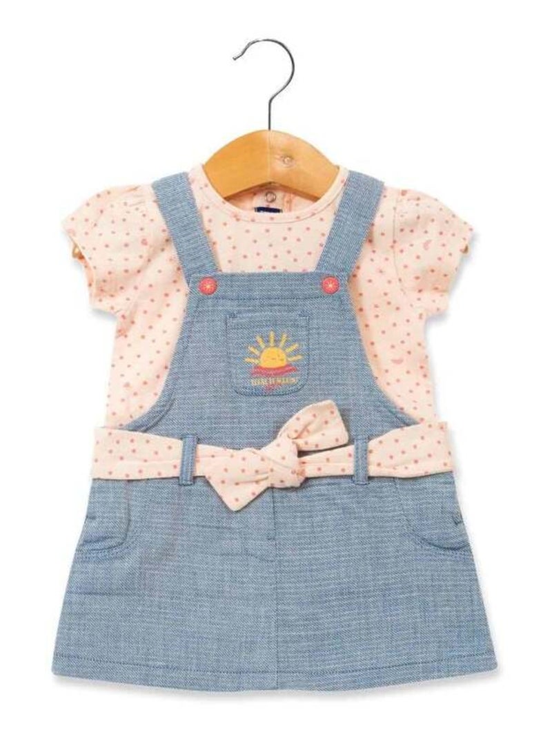 Ensemble Bébé Fille salopette + t-shirt Bleu - Kiabi