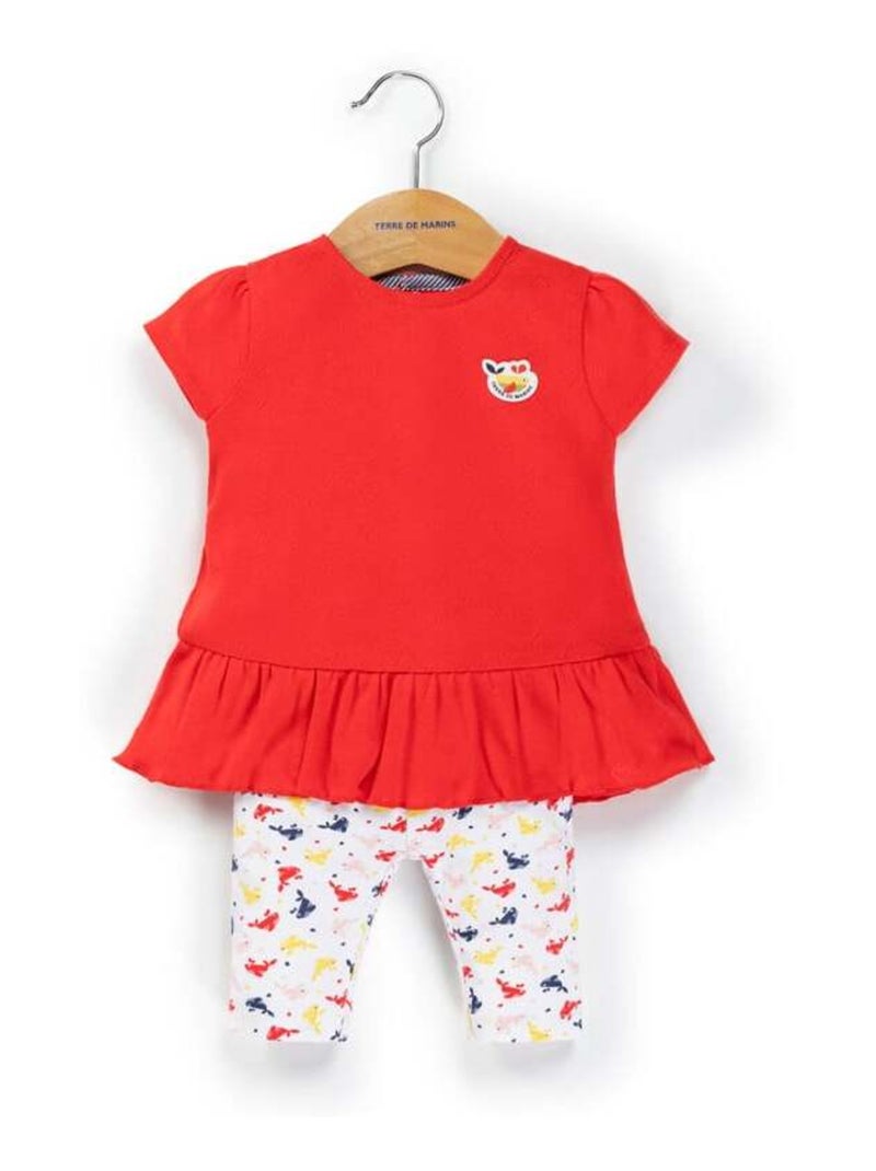 Ensemble Bébé Fille tunique rouge + legging Rouge - Kiabi