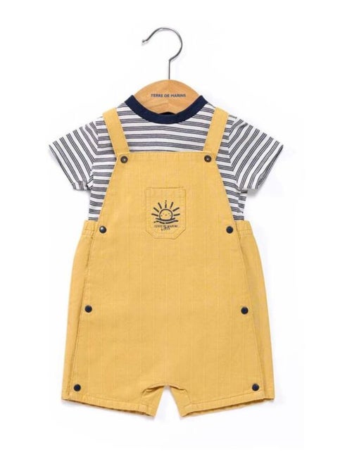 Ensemble Bébé Garçon salopette jaune + t-shirt - Kiabi